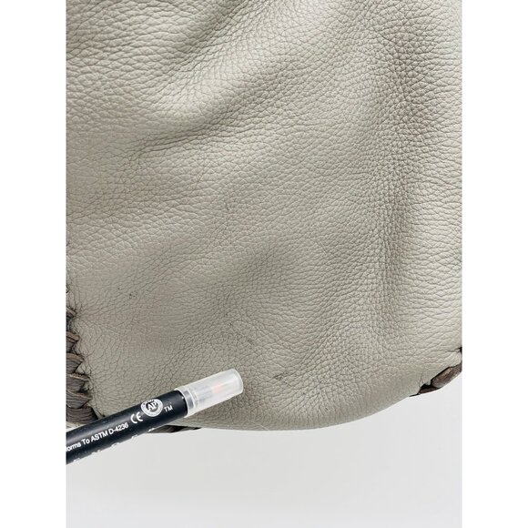 BOTTEGA VENETA Leather Hobo Shoulder Tote Bag Gray Large - Picture 2 of 14
